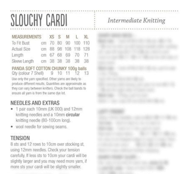 Slouchy Cardi - Panda 603