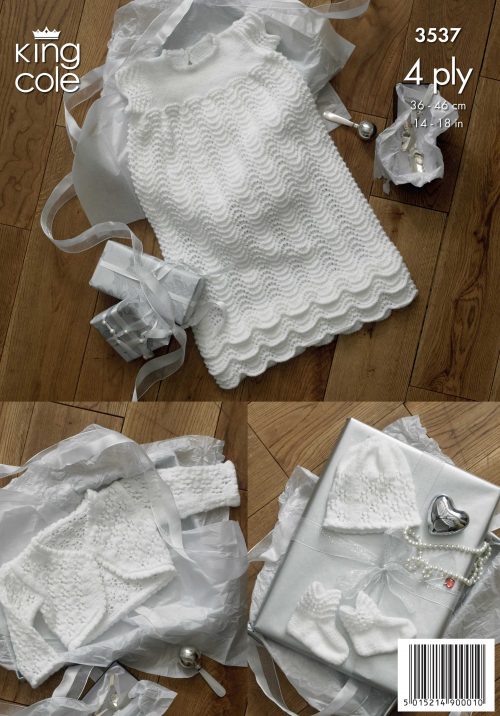 Christening Set in 4 ply - King Cole 3537