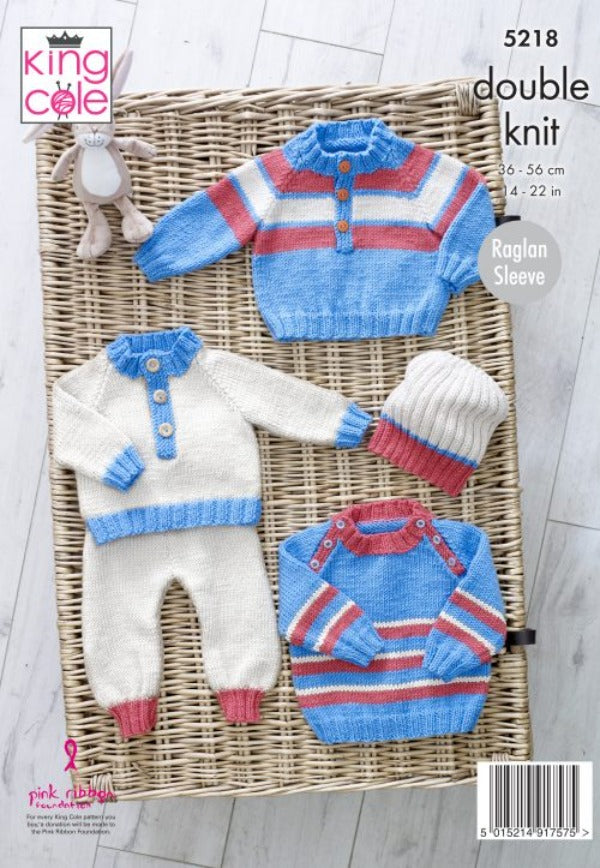 Sweaters, Pants & Hat Knitted in DK - King Cole 5218