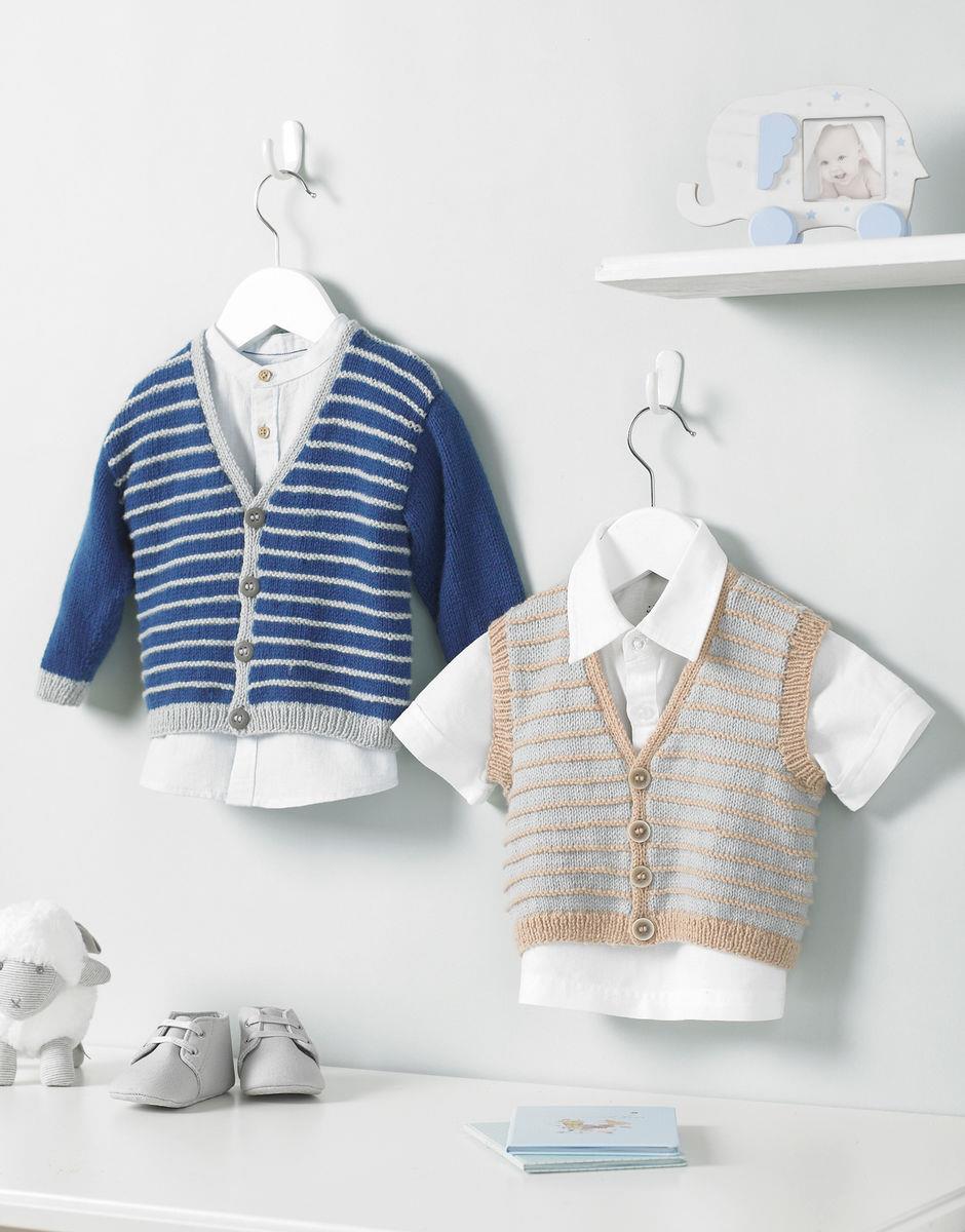 Boy's V Neck Cardigan and Waistcoat - Sirdar 5221