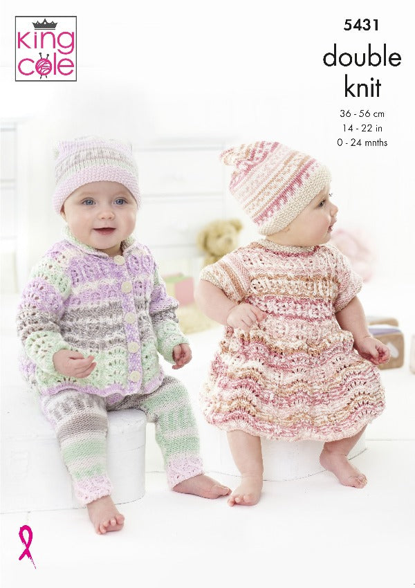 Baby Set Knitted in DK - King Cole 5431