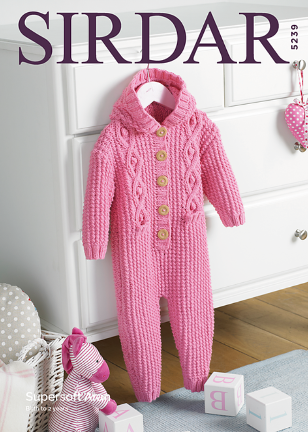 Hooded All in Onesie - Sirdar 5239