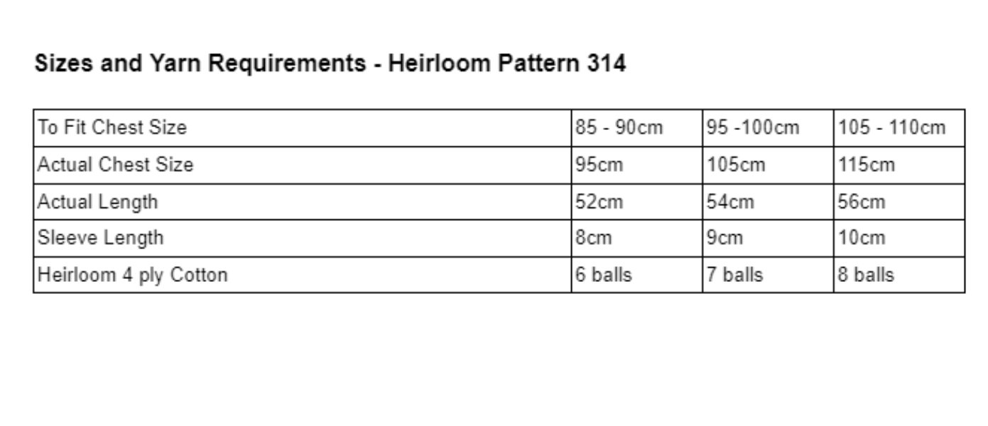 Short Sleeved Top - Heirloom Pattern 314