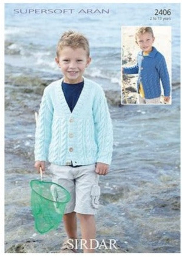 Aran Boys Cardigan - Sirdar 2406