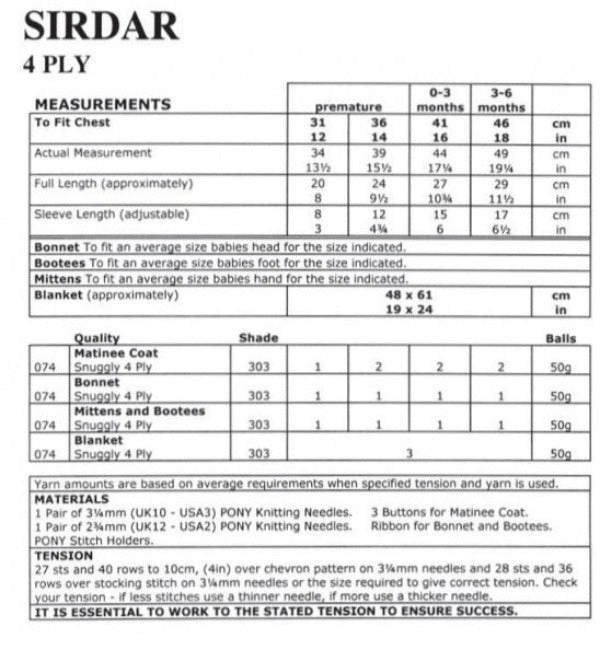 Baby Lace Set - Sirdar 1662