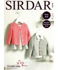 Baby's V Neck and Round Neck Cardigans - Sirdar 5220