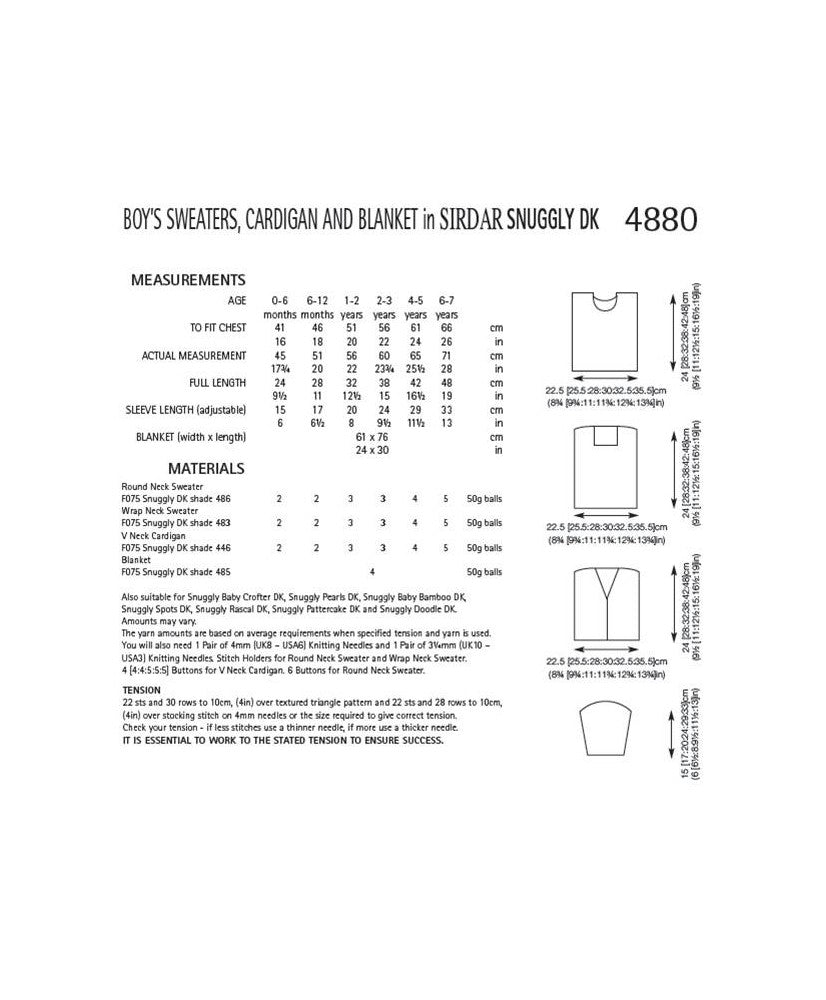 Boy's Sweaters, Cardigan and Blanket - Sirdar 4880