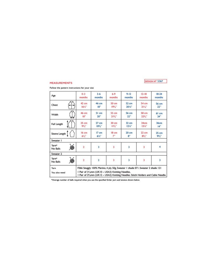 Cable Panel Sweaters - Sirdar 5367