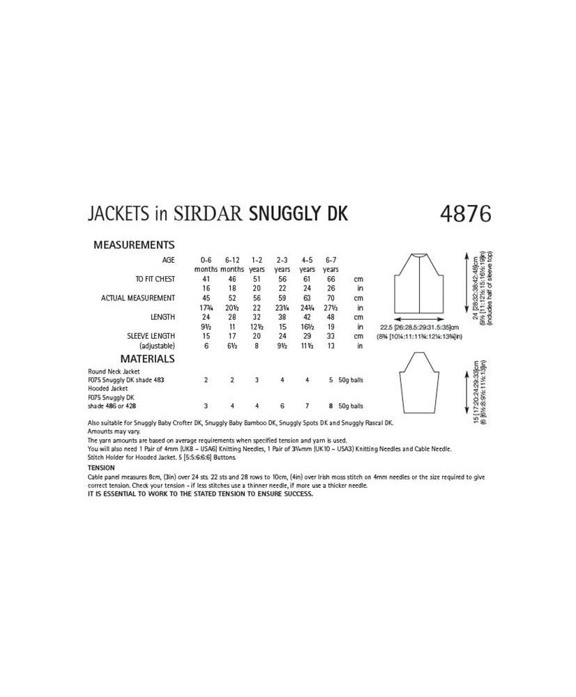 Cabled Jacket - Sirdar 4876