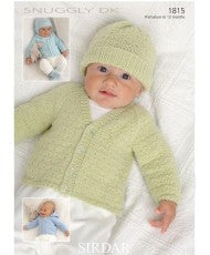 Cardigan, Hats, Mittens & Bootees in DK Snuggly - Sirdar 1815