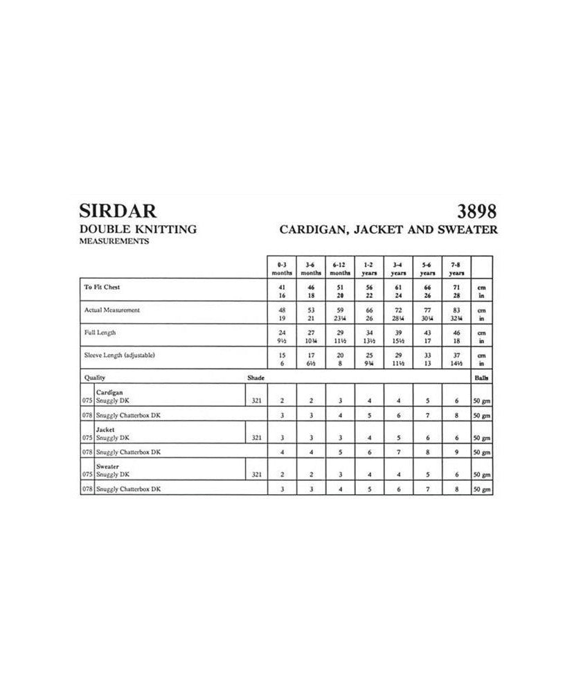 Cardigan, Jacket and Sweater - Sirdar 3898