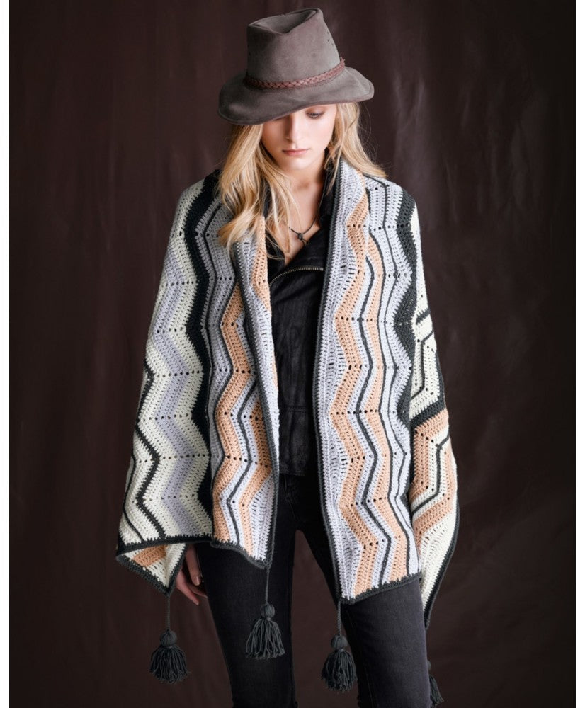 Chevron Scarf and Wrap - Superfine Merino 433