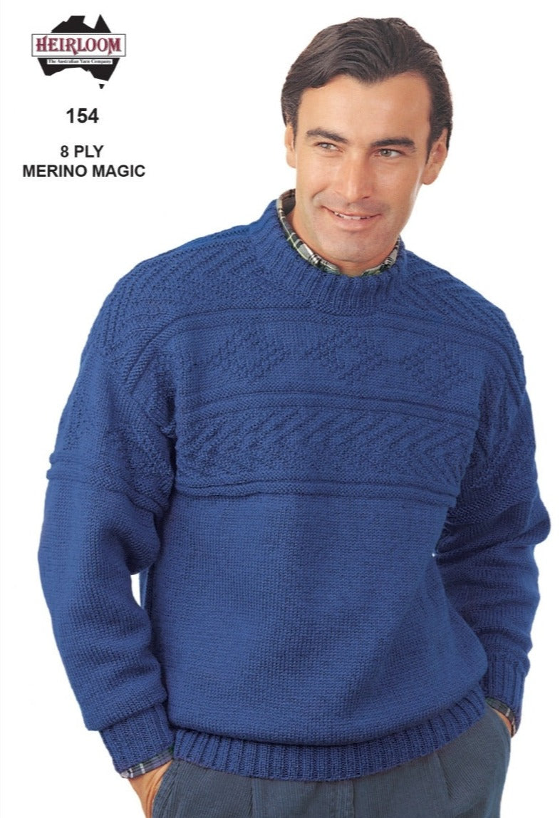 Men's Textured Yoke Jumper - Heirloom Pattern 154