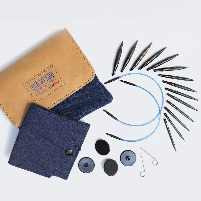 Indigo Wood Mini Interchangeable Needle Set - KnitPro