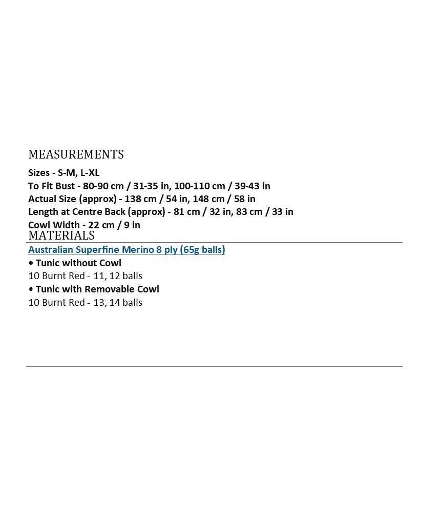 Mock Cable Tunic - Superfine Merino 441