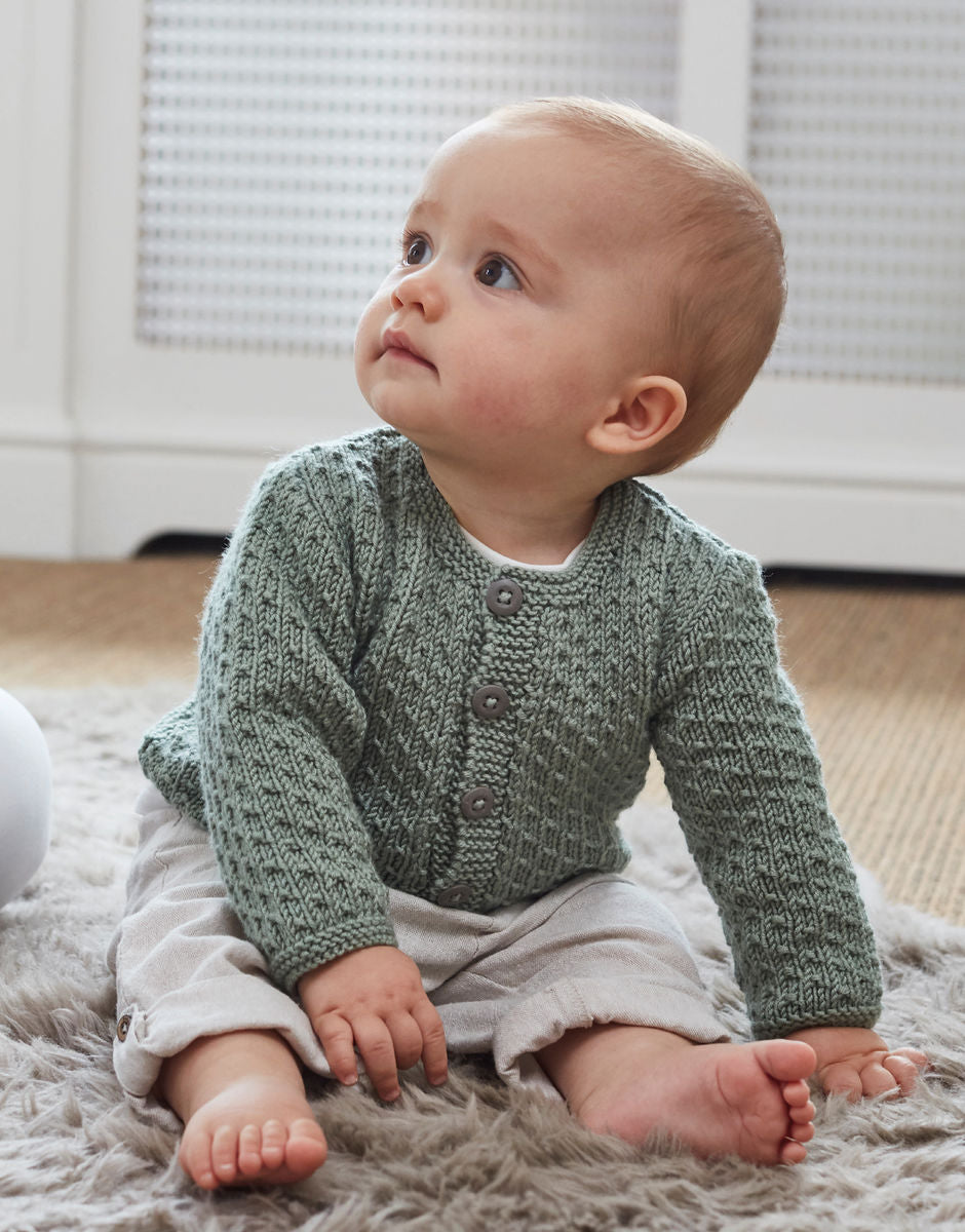 Baby Round Neck Cardigan in Snuggly DK - Sirdar 5241