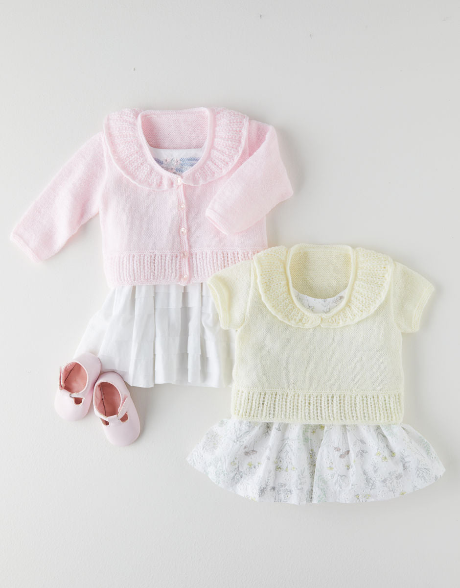 Sweater & Cardigan with Lace Collar - Sirdar 5366