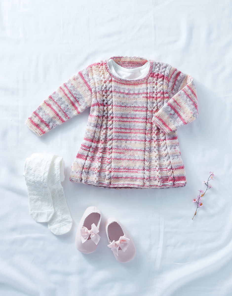 Girl's Tunic Dress in Snuggly DK - Sirdar 5295