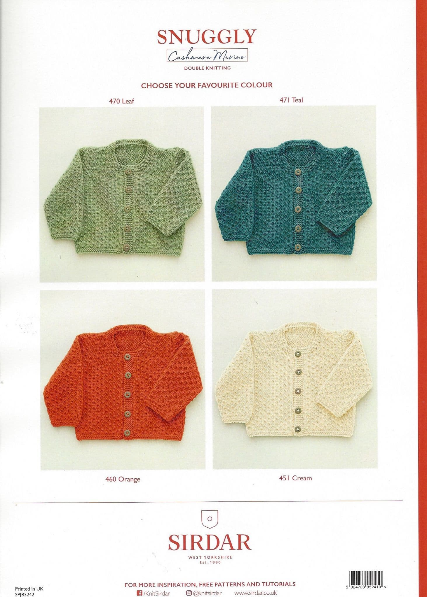 Baby Round Neck Cardigan in Snuggly DK - Sirdar 5241