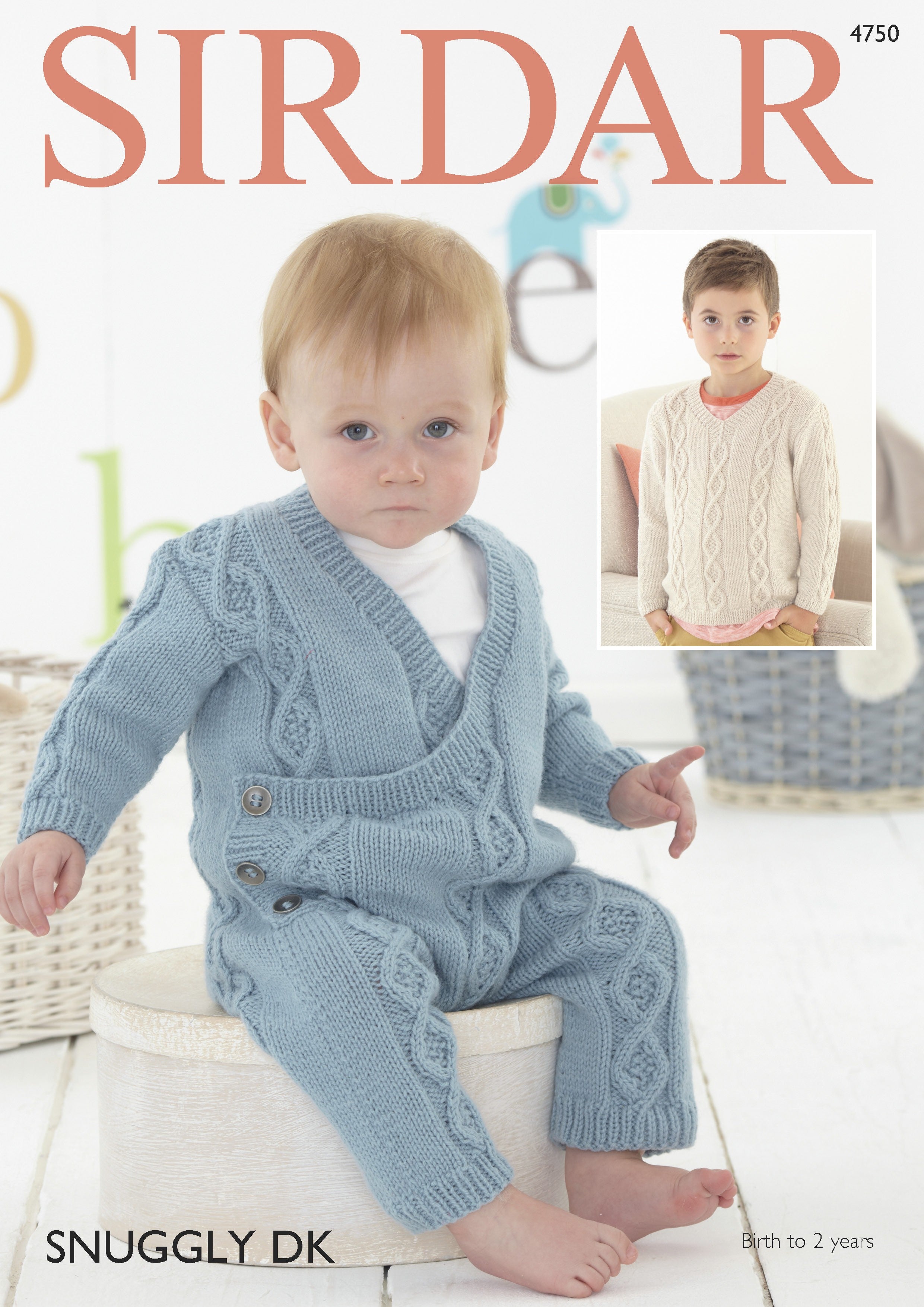 Boys Onesie & V Neck Sweater - Sirdar 4750