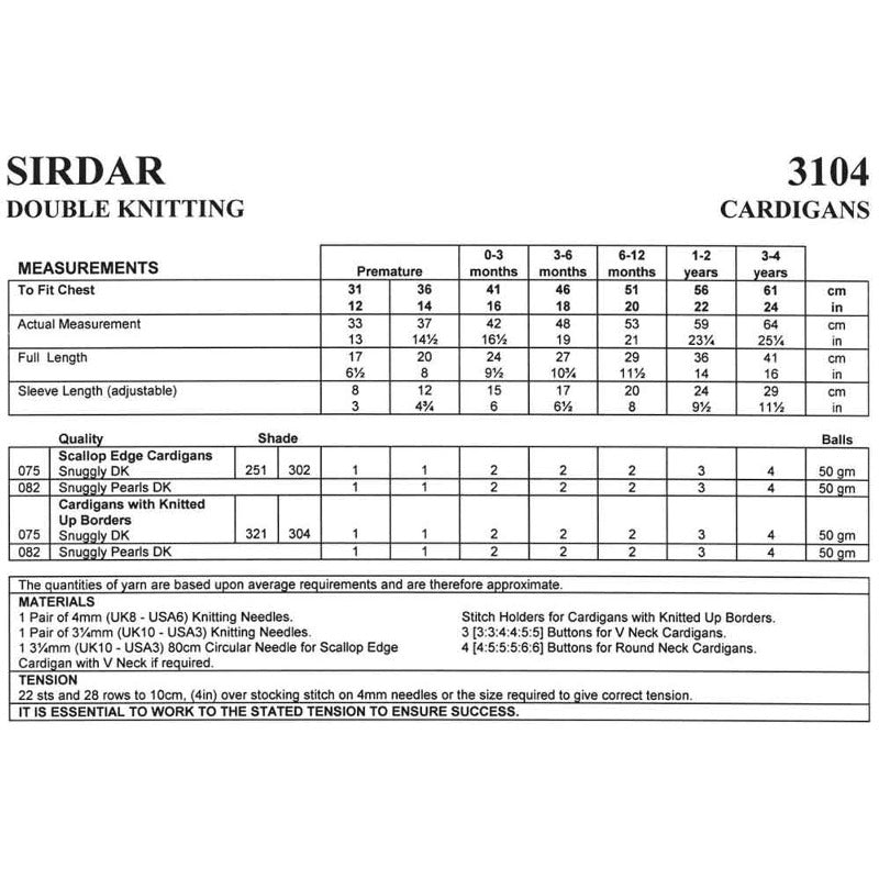 Easy Knit Cardigans - Sirdar 3104