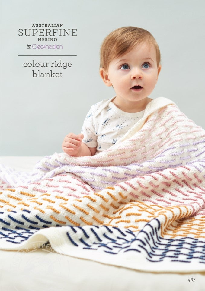 Colour Ridge Blanket - Superfine Merino 8 Ply 467
