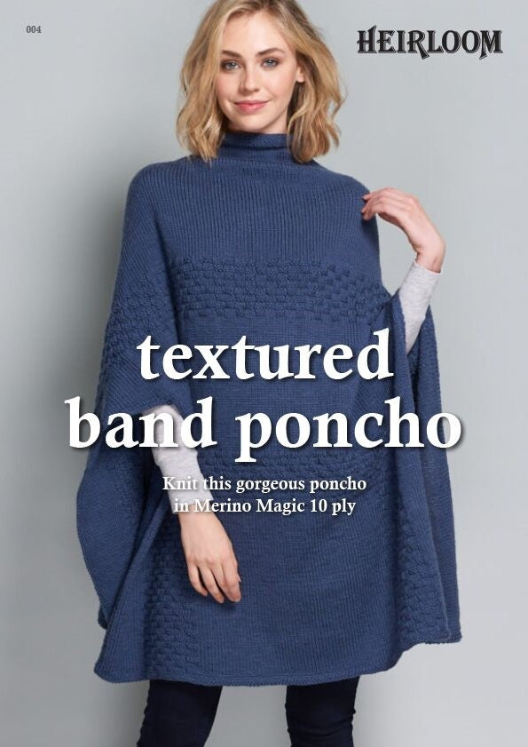 Textured Band Poncho - Heirloom Pattern 004