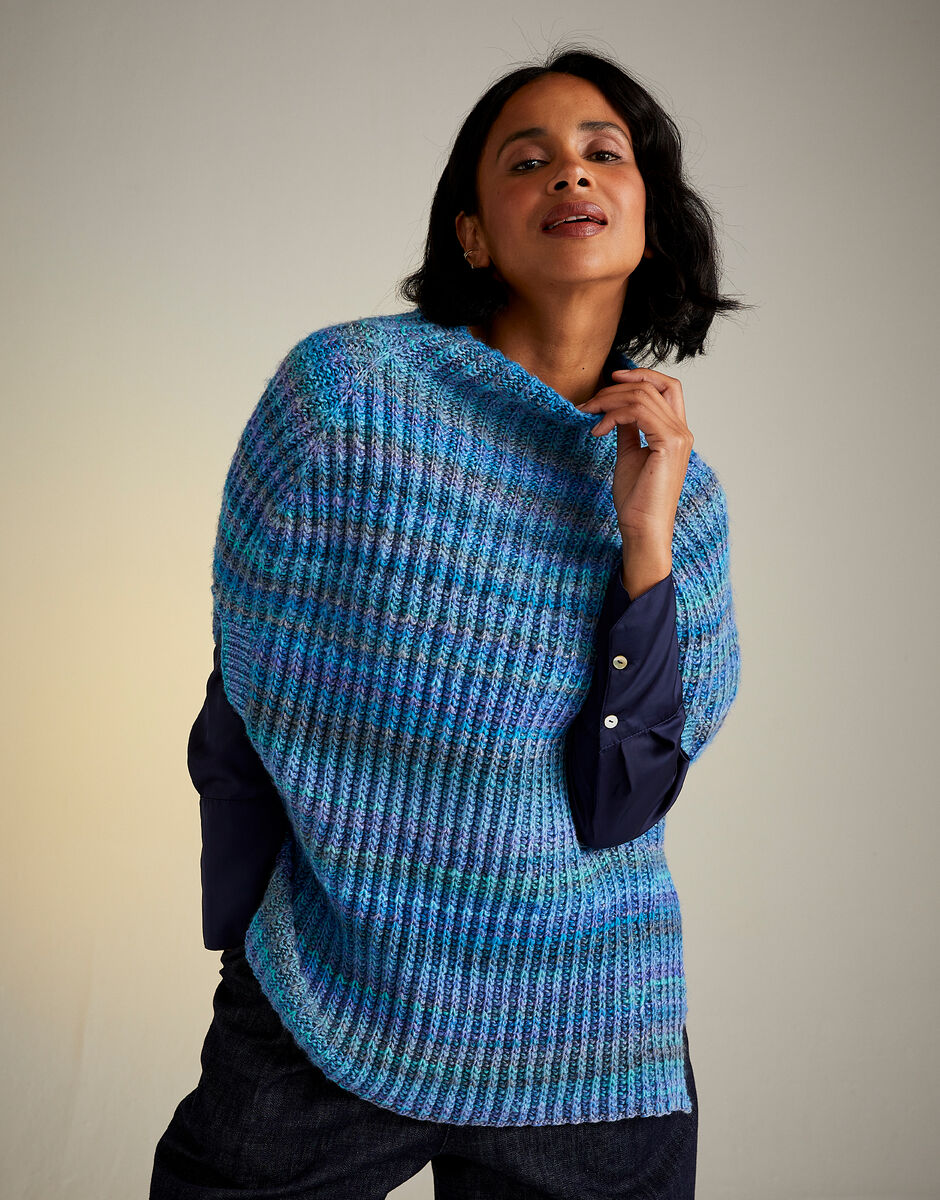 Bellflower Poncho in Jewelspun - Sirdar 10721