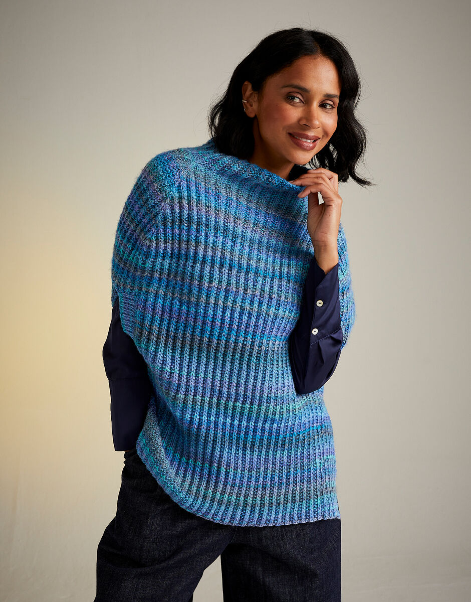 Bellflower Poncho in Jewelspun - Sirdar 10721