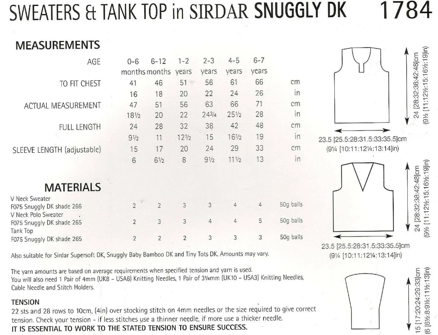 Sweaters and Tank Top - Sirdar 1784