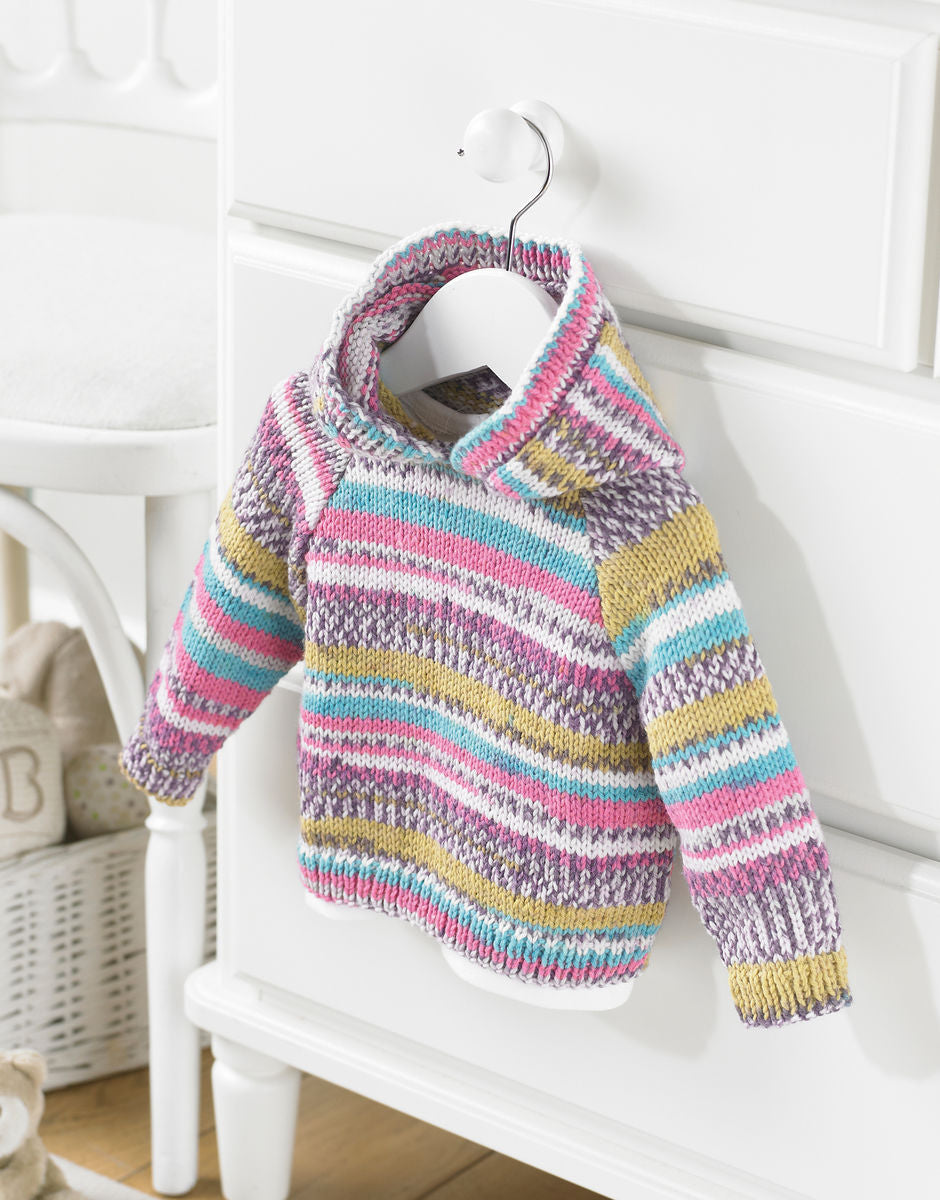 Hooded Sweater in Snuggly DK - Sirdar 5210