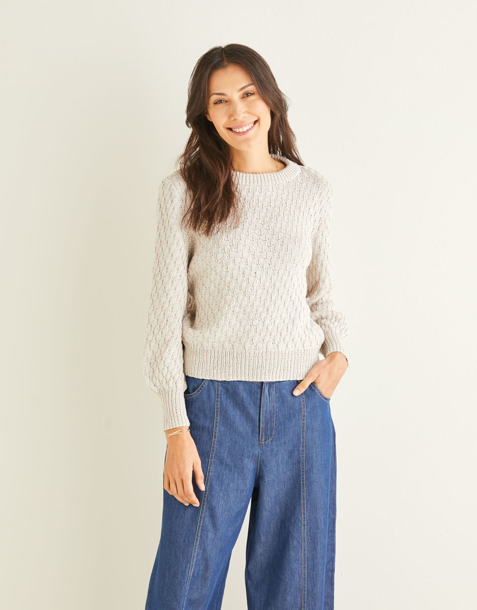 Diagonal Wave Stitch Sweater - Sirdar 10251