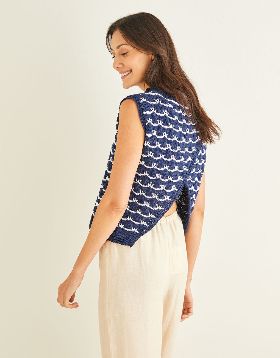 Wave Stitch Tank with Crossover Back - Sirdar 10247