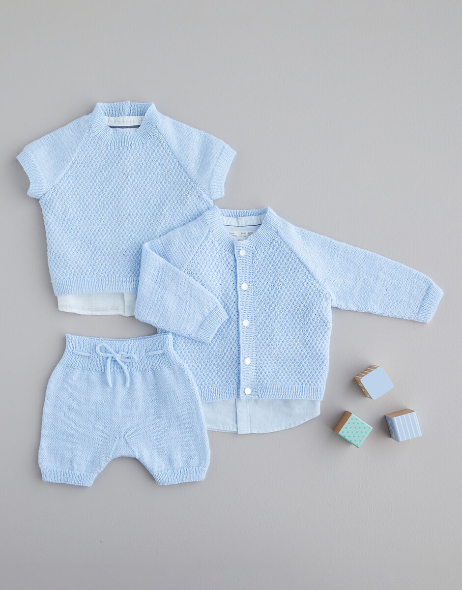 Three Piece Outfit in Snuggly 3 ply - Sirdar 5467