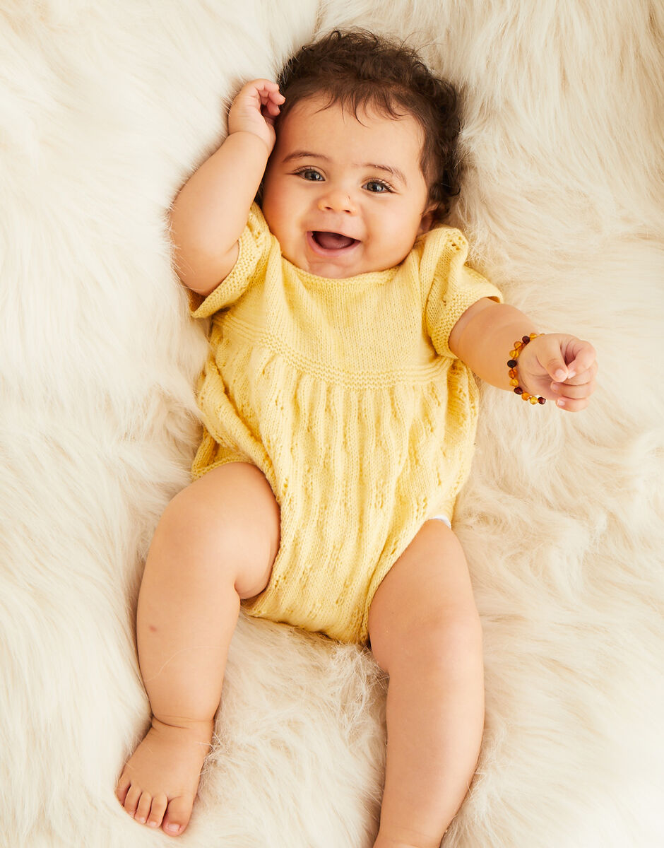 Little Lacy Baby Romper in Snuggly 3 ply - Sirdar 5517
