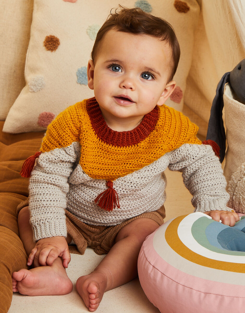 Tiny Tasselled Sweater - Sirdar 5511