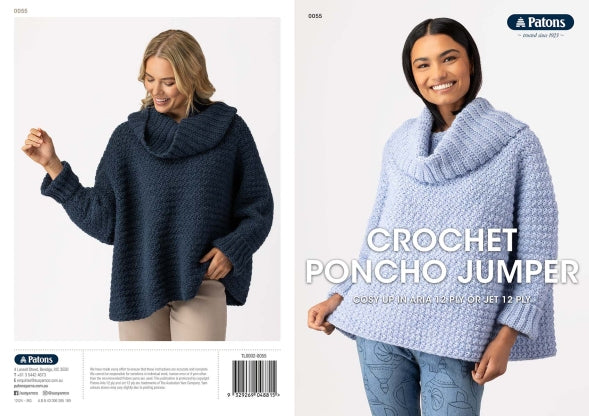 Crochet Poncho Jumper - Patons 0055