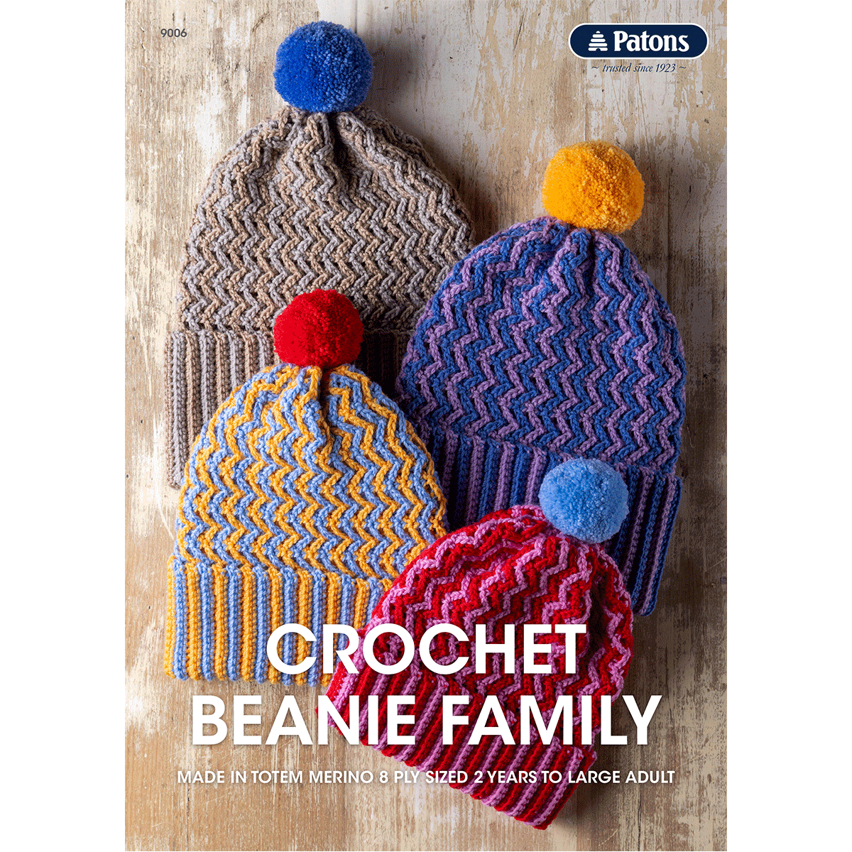 Crochet Beanie Family - Patons 9006