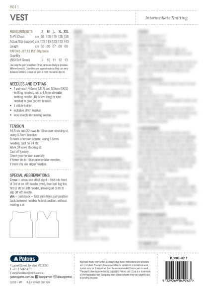 Alpine Vest - Patons 9011