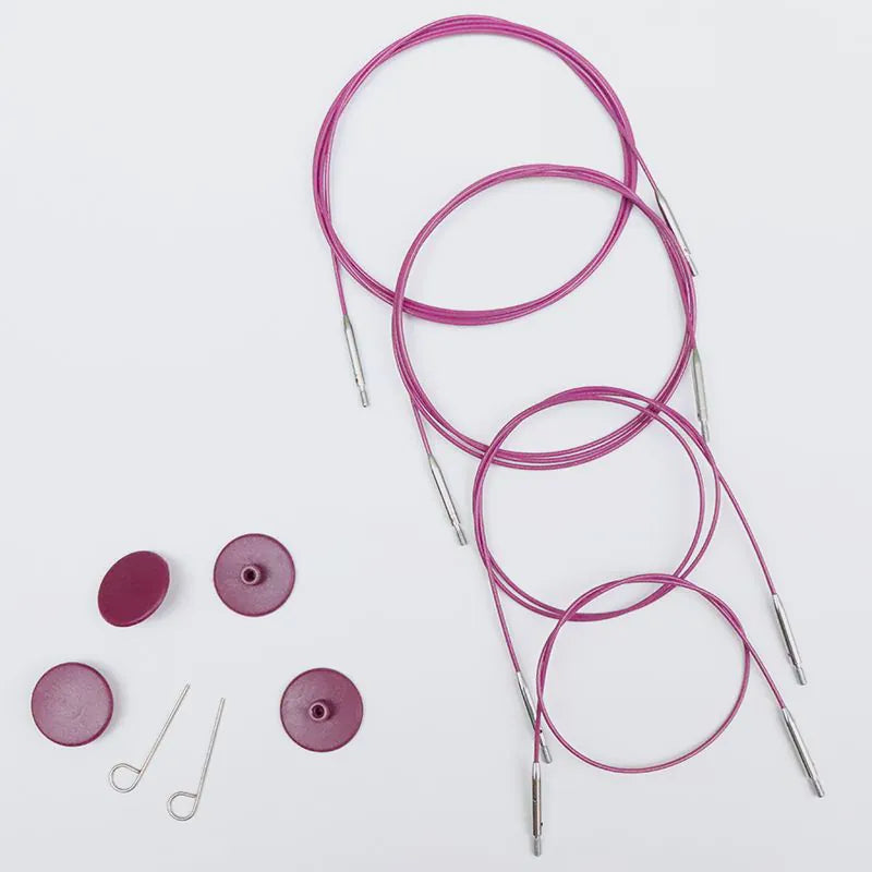 Purple Stainless Steel Fixed Cables - KnitPro