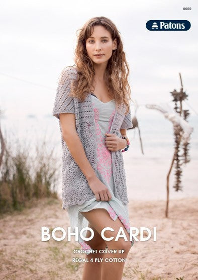 Boho Cardi, Crochet Coverup - Patons 0022 Regal 4 ply