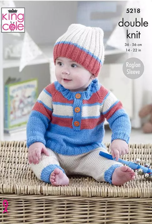 Sweaters, Pants & Hat Knitted in DK - King Cole 5218
