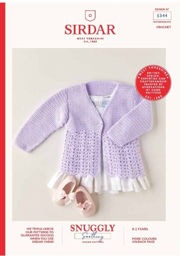 Baby Girls Crochet Cardigan - Sirdar 5344