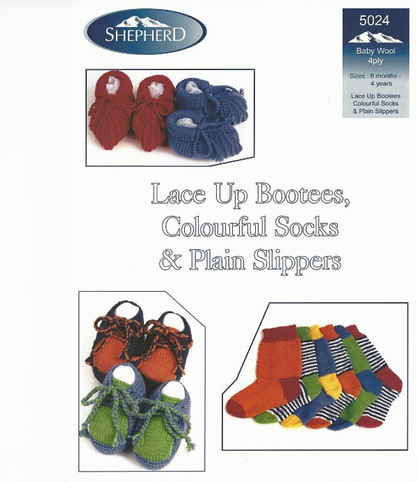 Lace Up Bootees, Colourful Socks & Plain Slippers - Shepherd 5024