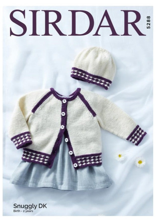 Baby Girl's Cardigan and Hat - Sirdar 5288