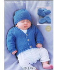 Cardigan, Hat and Bootees in DK Snuggly - Sirdar 1365