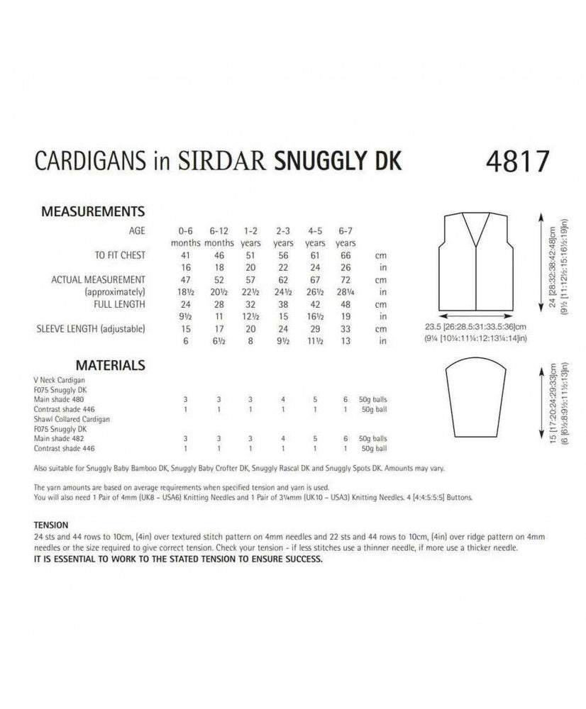 Cardigans in DK Snuggly - Sirdar 4817