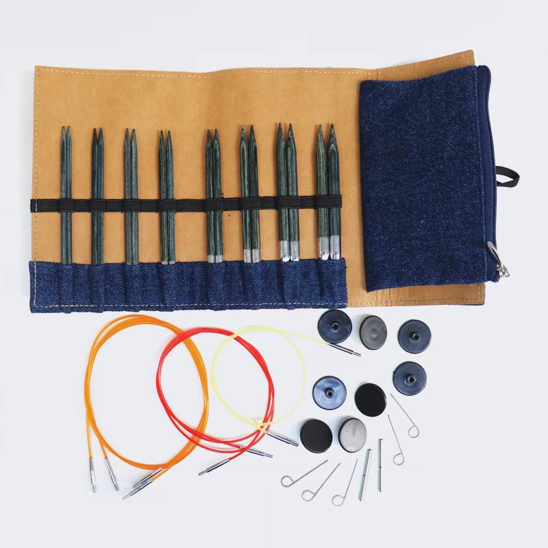 Indigo Wood Interchangeable Needle Set - KnitPro