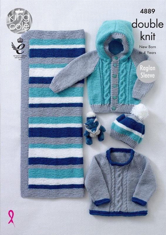 Sweater, Jacket, Hat and Blanket - King Cole 4889