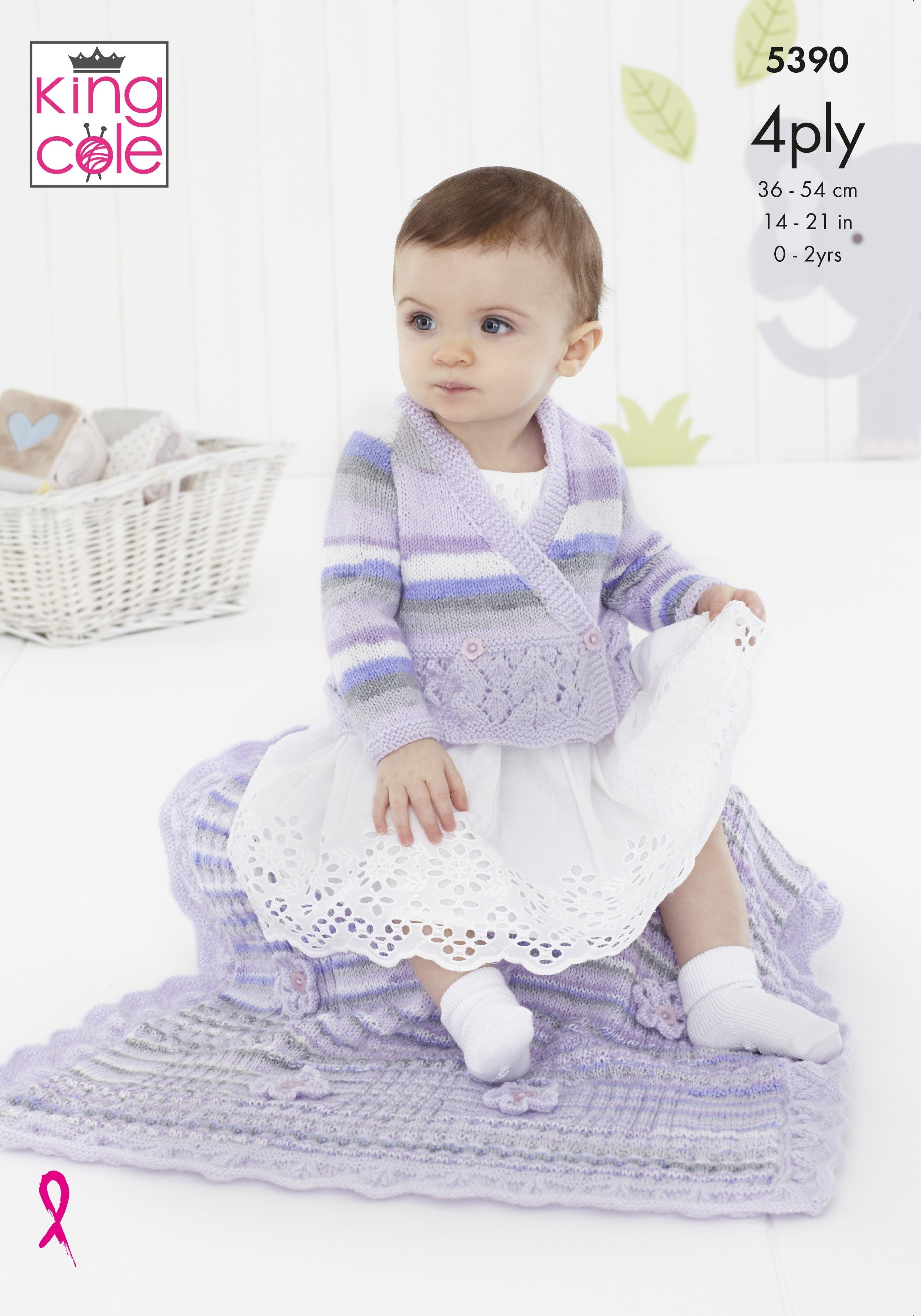 Cardigan, Pinafore Dress and Blanket - King Cole 5390